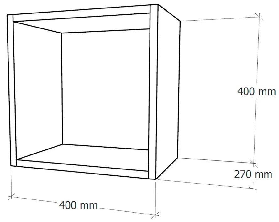 Boxie nyitott fali szekrény 40x40x27 cm kék