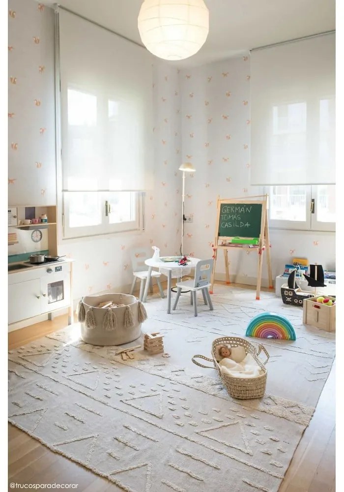 Fehér mosható kézi szövésű pamut szőnyeg 170x240 cm Tribu Natural – Lorena Canals