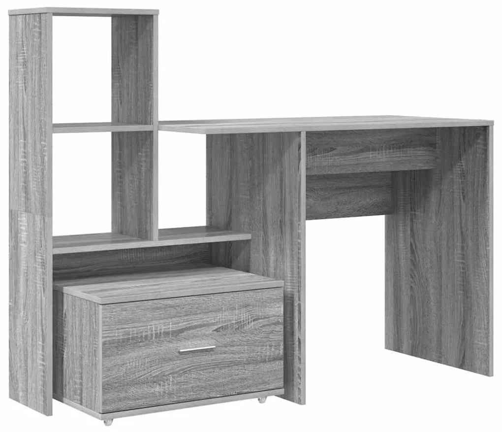 Asztal fiókkal Szürke sonoma 131.5 x 50 x 106.5 cm Faanyag