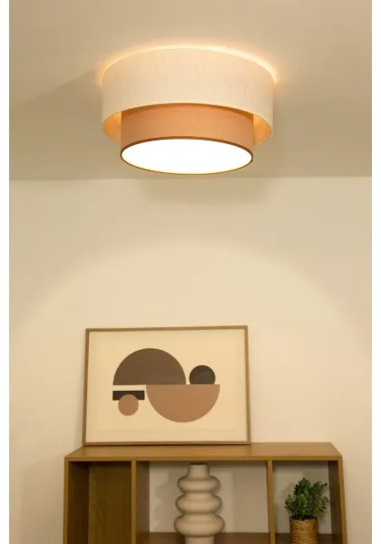 Mennyezeti lámpa NATIA 1xE27/60W/230V átm. 45 cm fehér/barna