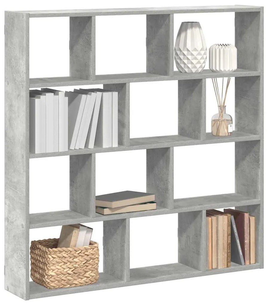 betonszürke szerelt fa fali kockapolc 12 rekeszes színű