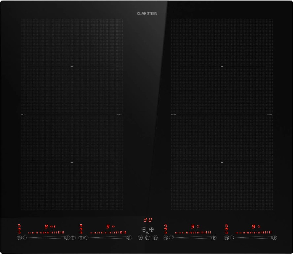 Klarstein Masterzone 60 Flex, indukciós főzőlap, max. 9600 W, beépített, 4 Flex zóna, ThermoBoost technológia, Smart Flex