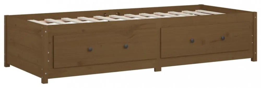 mézbarna tömör fenyőfa kanapéágy 90 x 190 cm (Single)
