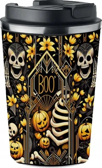 Prémium Termo Bögre fekete halloween tök KT_574_cz