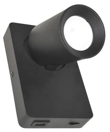 Fali spotlámpa TAFT 1xGU10/30W/230V USB fekete