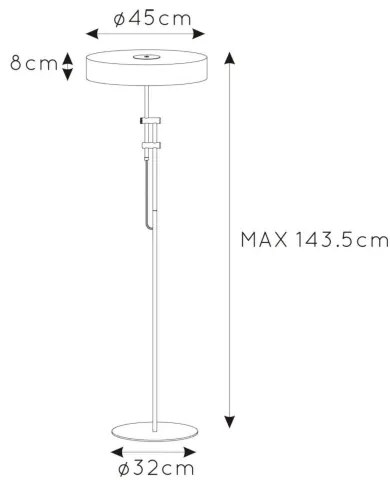 Lucide 30770/02/02 - Állólámpa GIADA 2xE27/60W/230V
