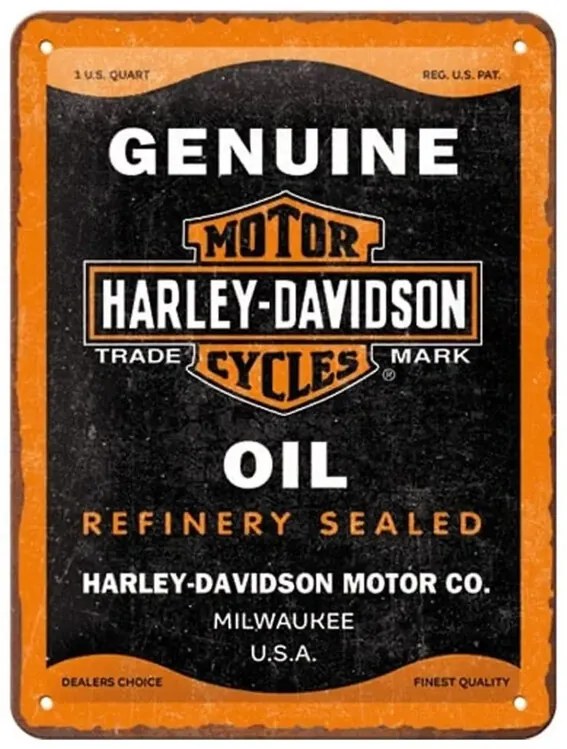 Fém tábla Harley-Davidson - Genuine Oil