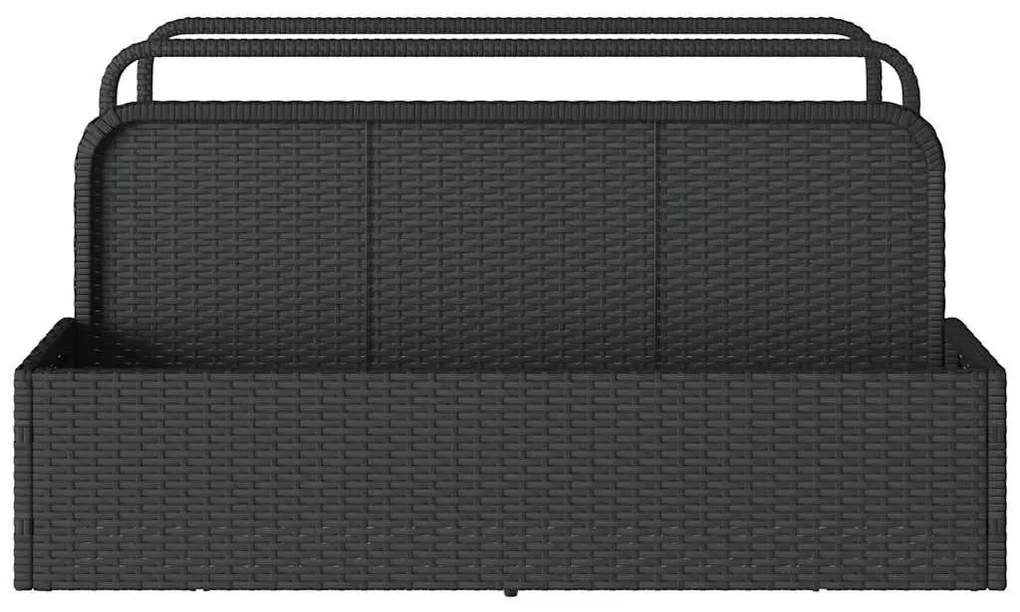 fekete polyrattan medence melletti úszótároló 110x100x57 cm