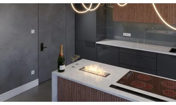 InFire - Beépített BIO kandalló 5,5x50 cm 3kW fekete