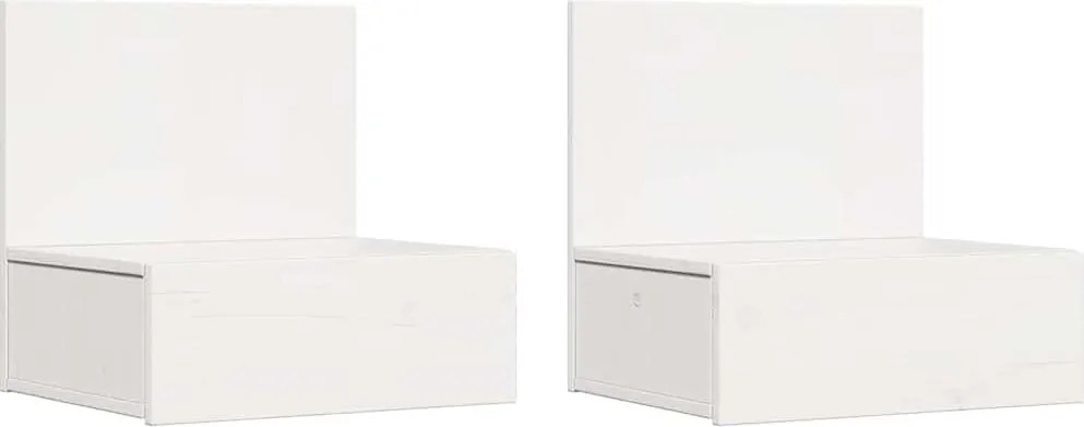 vidaXL Éjjeli asztal 2 pcs Fehér 42 x 32,5 x 40 cm Tömör fenyőfa