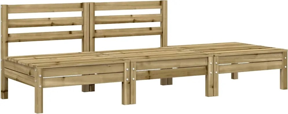 vidaXL háromszemélyes impregnált fenyőfa kerti kanapé