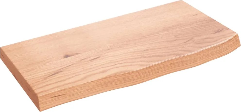 vidaXL világosbarna kezelt tömör tölgyfa fali polc 60x30x(2-4) cm
