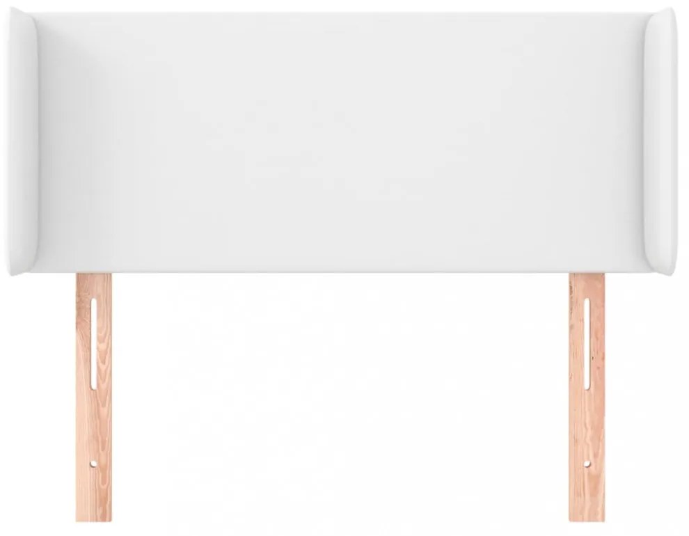 fehér műbőr szárnyas fejtámla 93x16x78/88 cm