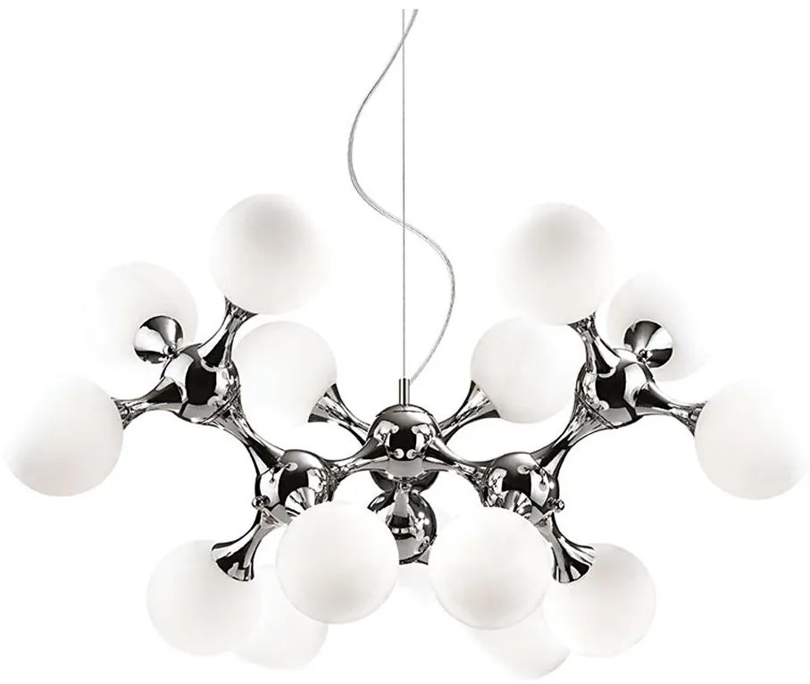 Ideal Lux - Csillár zsinóron NODI 15xE14/28W/230V fényezett króm/fehér