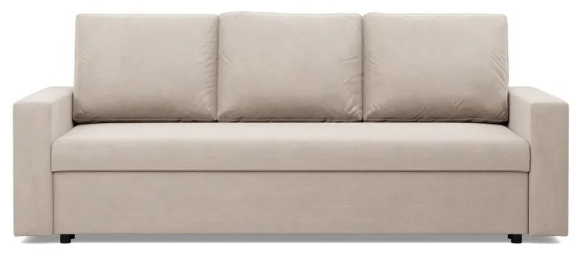 Zeus kanapéágy, bársony, hab töltet, egyenes kartámasz, bézs