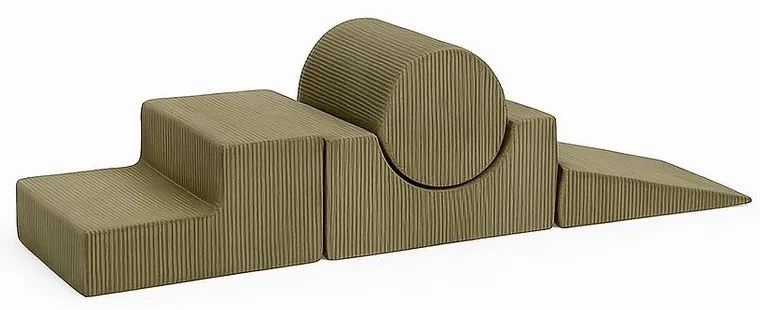 Khaki kordbársony habszivacs játszótér 4 db-os magasság 30 cm 45x170 cm Montessori – Meowbaby