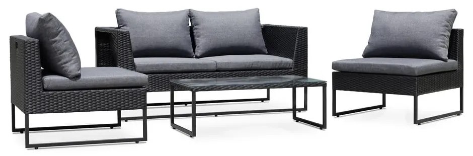Diamond szürke mesterséges rattan kerti bútorszett - Bonami Essentials