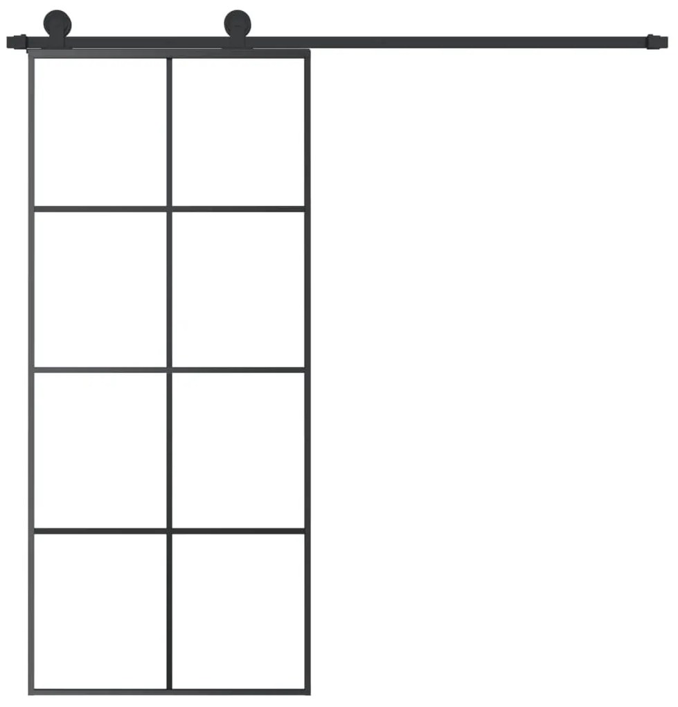 ESG üveg és alumínium tolóajtó fémszerelvény-szettel 90x205 cm