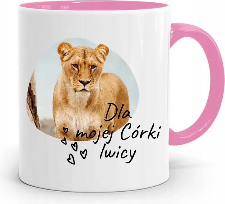Rózsaszín Bögre Ajándék Lányomnak fényképes nyomattal