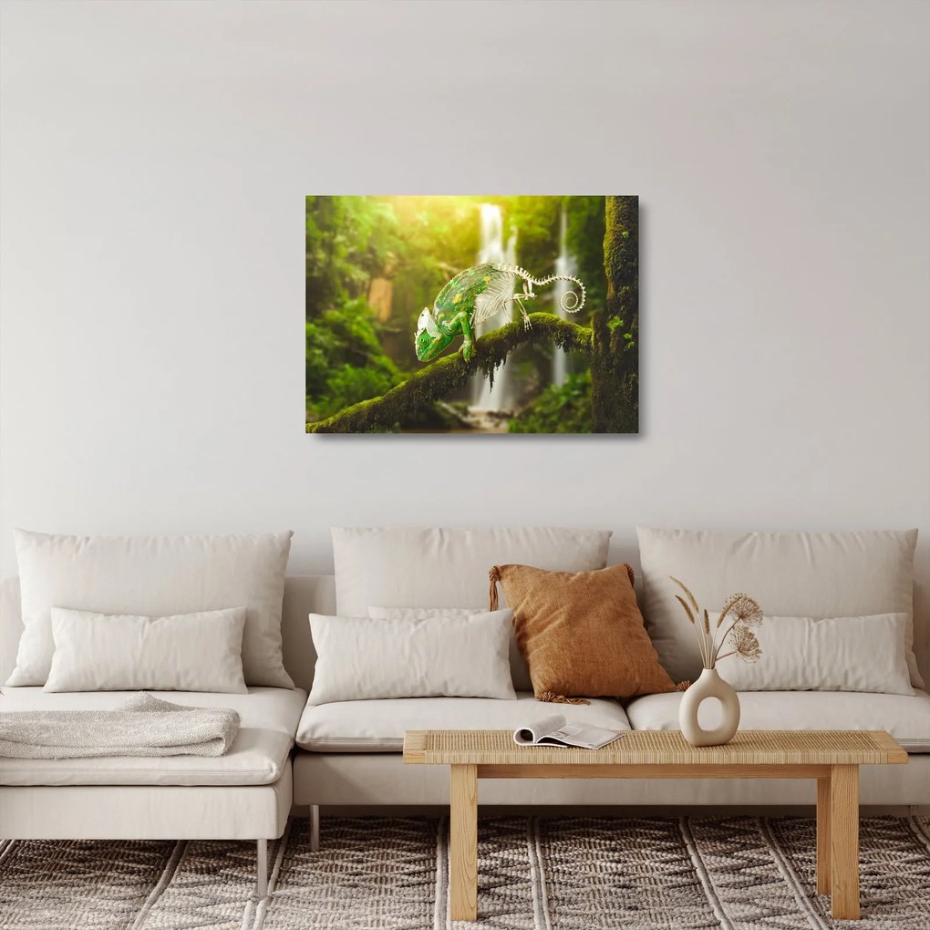 Gyík képe (üvegen) (70x50 cm)