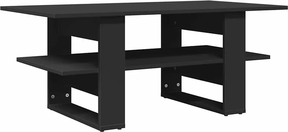 vidaXL fekete szerelt fa dohányzóasztal 102 x 55 x 42 cm