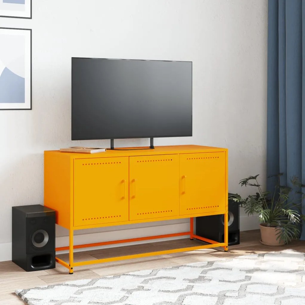 mustársárga acél TV-szekrény 100,5x39x60,5 cm