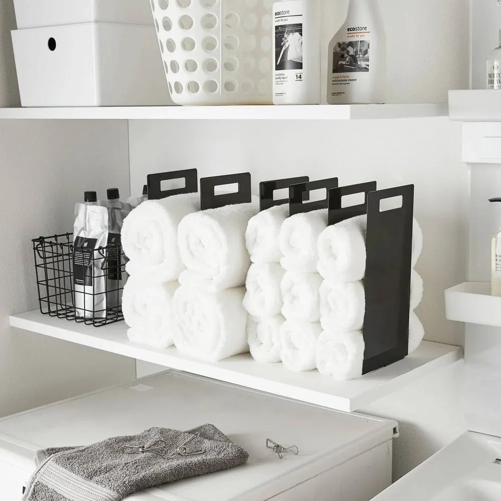 Fekete fém törölközőtartó állvány szett 2 db-os Tower – YAMAZAKI