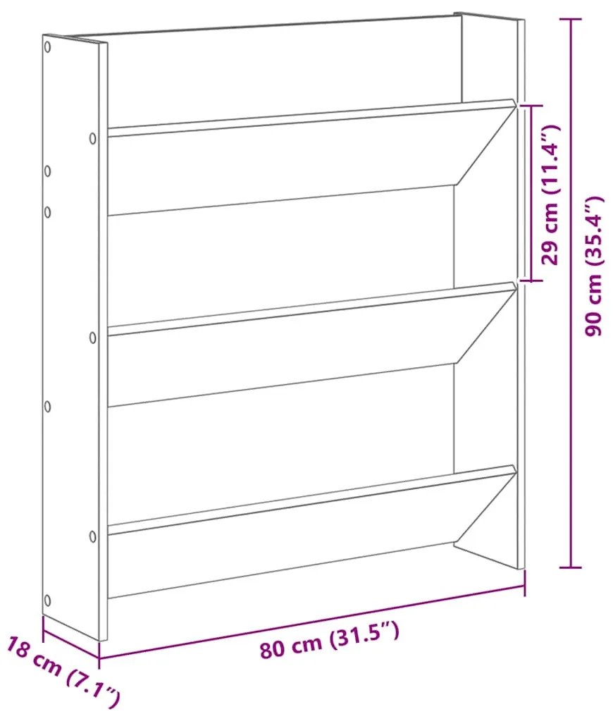 fehér szerelt fa fali cipősszekrény 80 x 18 x 90 cm