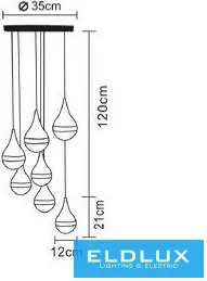 ELDLUX LP-18A3C Többágú Függesztett Lámpa LED IP20