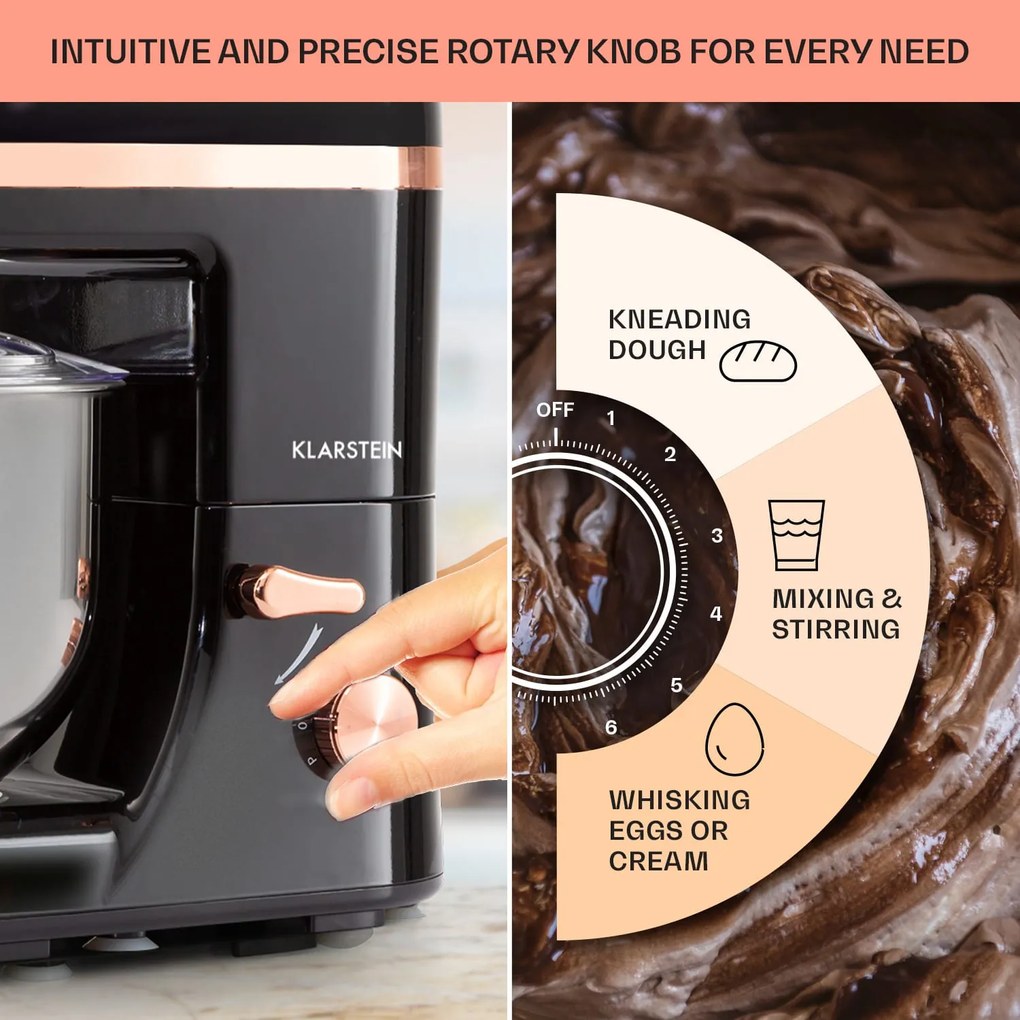 Klarstein Bella Elegance, konyhai robotgép, 1800 W, 1,7 PS, 6 fokozat, 5 L