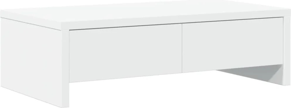 vidaXL fehér szerelt fa monitorállvány fiókokkal 50 x 27 x 15 cm