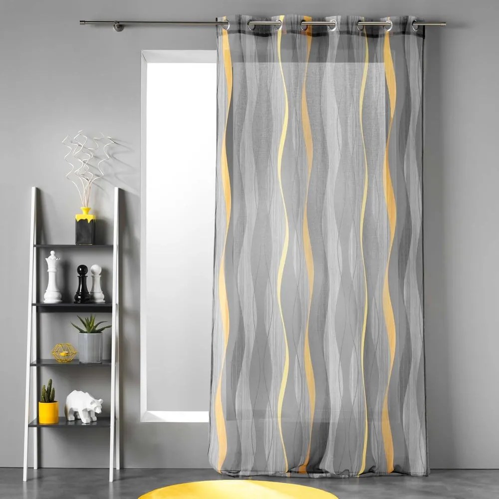 Szürke voile fényáteresztő függöny 140x240 cm Ondulys – douceur d'intérieur