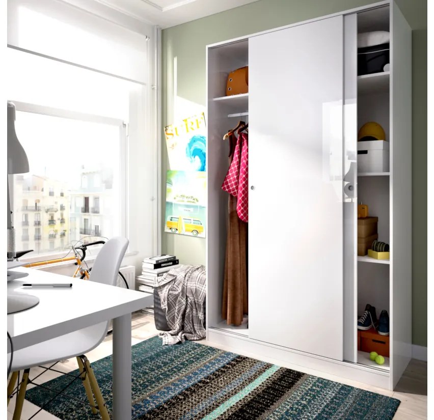 SLIDO 3 ruhásszekrény, 120x204x50, természetes