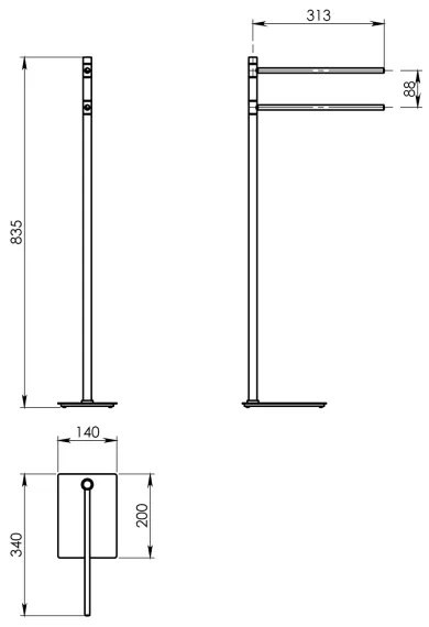 Gedy - Álló törölközőtartó TRILLY 83,5 cm fényes króm
