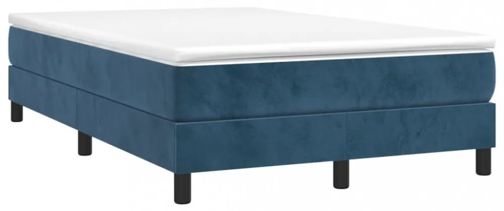 sötétkék bársony rugós ágykeret 120 x 200 cm