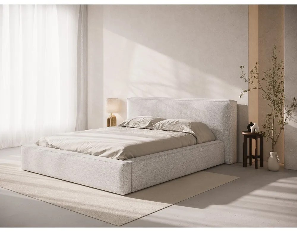 Világosszürke kárpitozott ágytámla 209x100 cm Olivia – Micadoni
