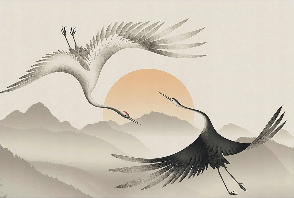 Dekoratív fotótapéta irodába Daruk kelet 104x70 Ragasztó