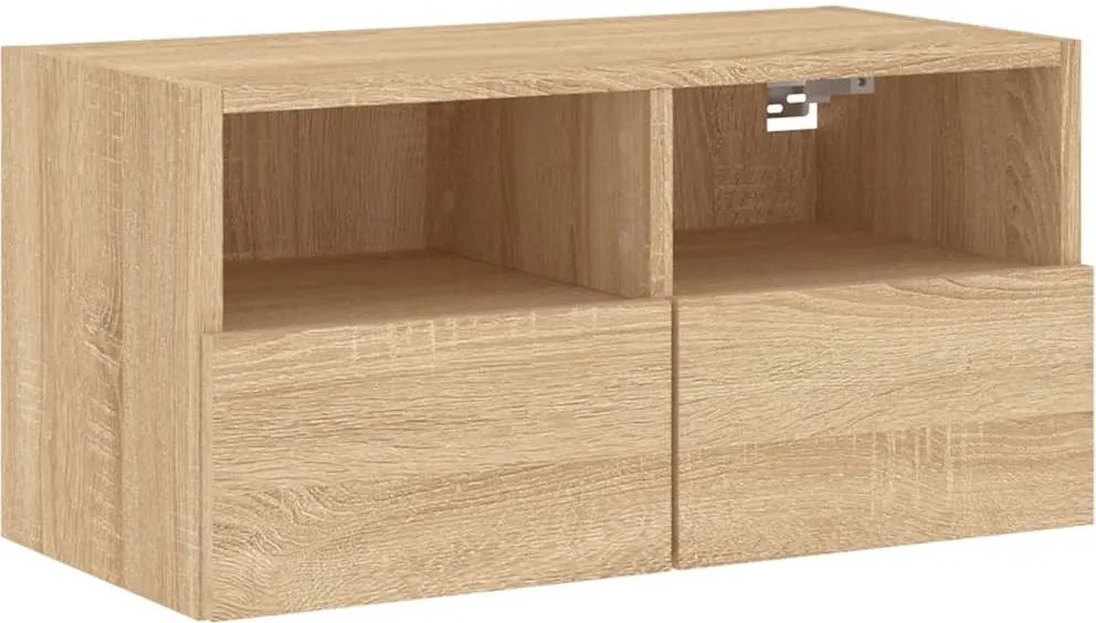 vidaXL sonoma tölgy színű szerelt fa fali TV-szekrény 60 x 30 x 30 cm