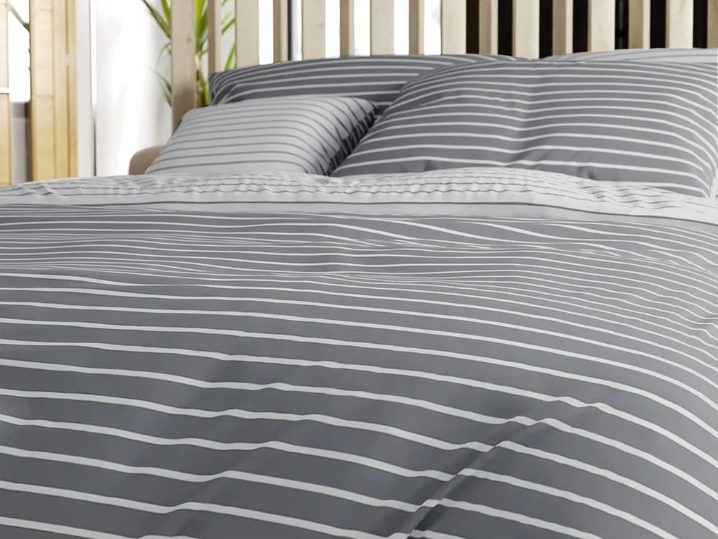 Renforcé pamut ágyneműhuzat CAPRIVI szürke gombokkal Ágyneműhuzat mérete: 70 x 90 cm | 140 x 220 cm