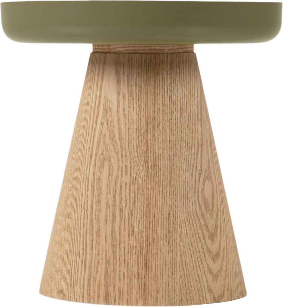 Tresel kerek dohányzóasztal 40 cm nappaliba - natúr / zöld