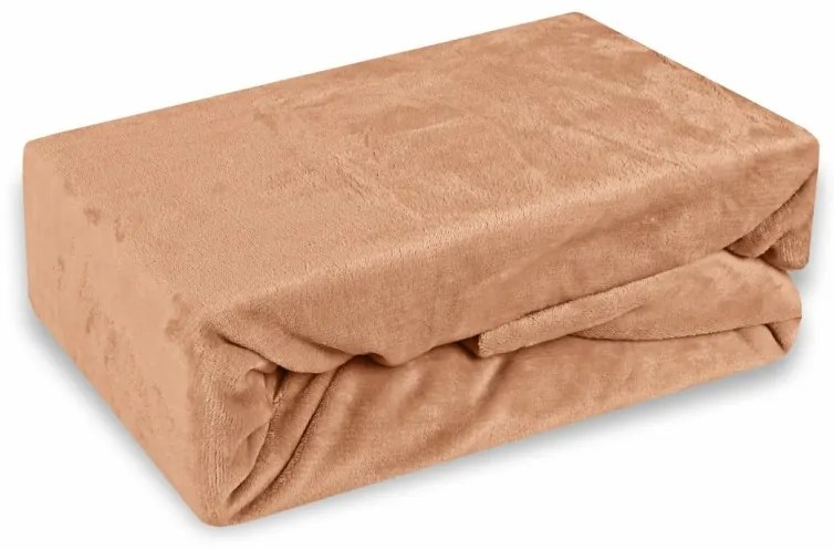 EMI barna mikroplüss gumis lepedő, 90x200-as lap
