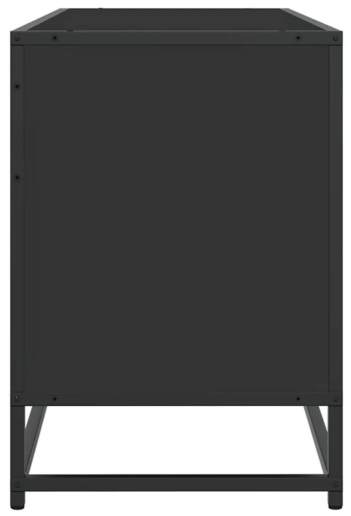 fekete szerelt fa és fém TV-szekrény 150x35x41 cm