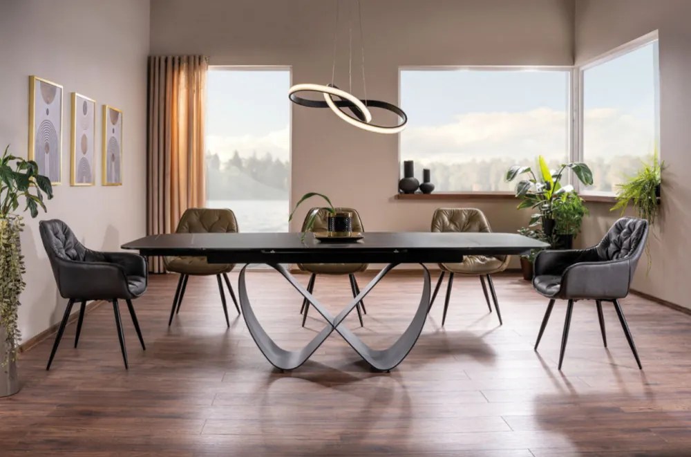 Infinity bővíthető étkezőasztal kerámia fekete 160-240 cm