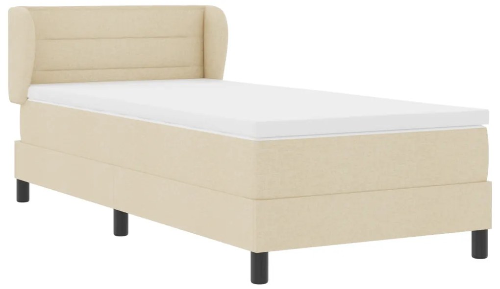 Boxspring Ágy Matrac Krem 90x200 cm Szövet