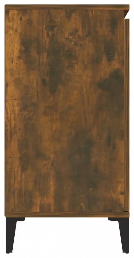 füstös tölgy színű szerelt fa tálalószekrény 102 x 35 x 70 cm