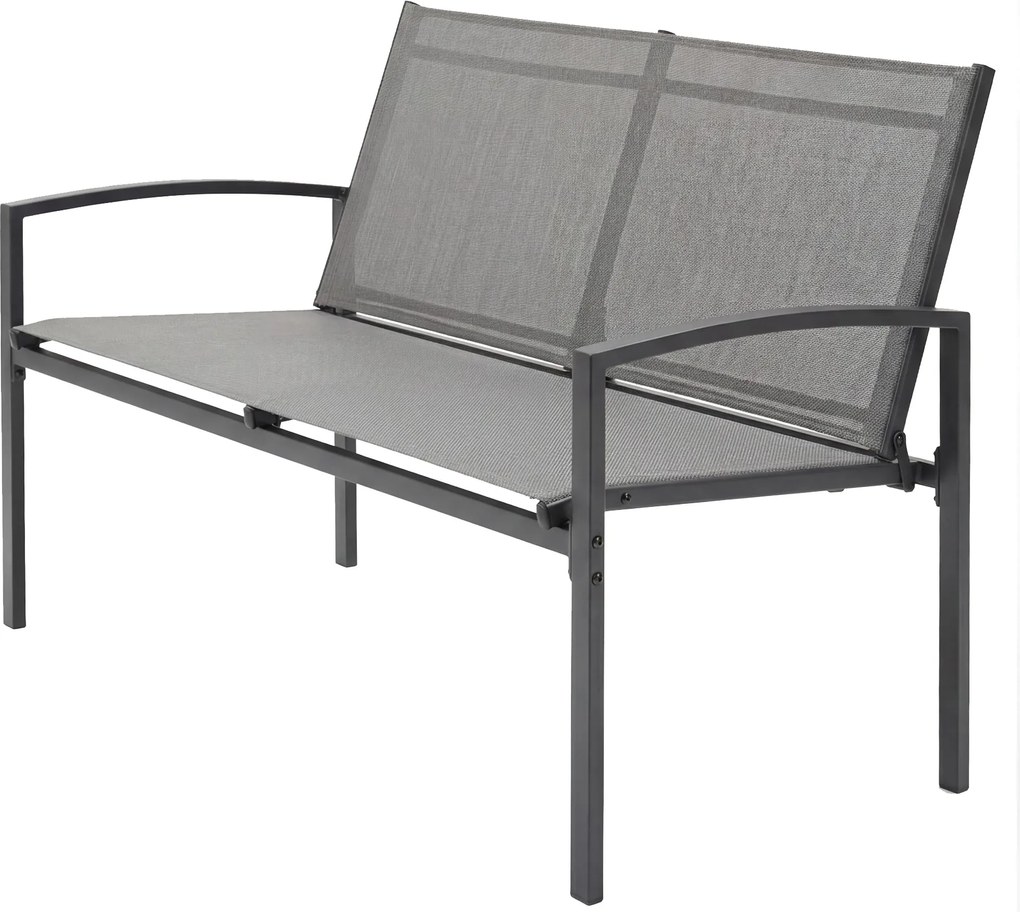 Outsunny 2 személyes időjárásálló fém kerti pad légáteresztő ülés és ívelt kartámasz — ergonomikus, 220 kg | Aosom