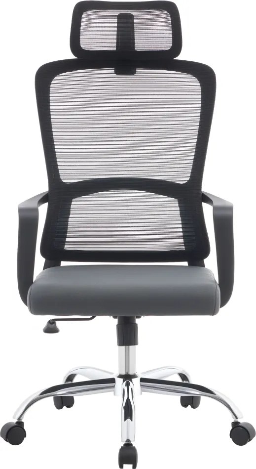 Irodai szék, fekete/szürke/króm, teherbírás 150 kg, RANDY