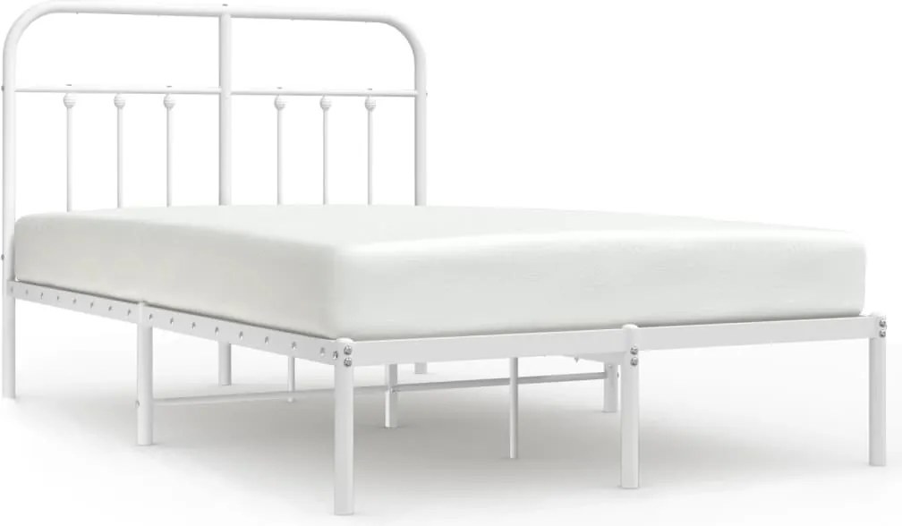 vidaXL fehér fém ágykeret fejtámlával 120 x 200 cm