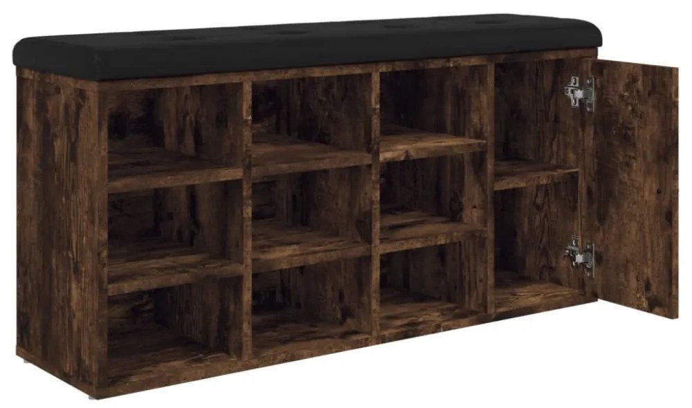 füstös tölgy színű szerelt fa cipőpad 102 x 32 x 50 cm