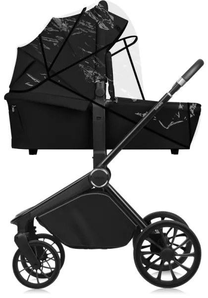 Lionelo - MIKA PLUS 2 az 1-ben kombinált babakocsi Fekete Onyx